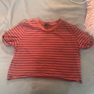 Red Stripped Crop Top